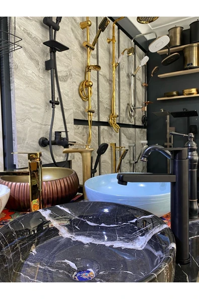 Strada Mat Siyah Çanak Lavabo Bataryası Siyah Lavabo Bataryası Siyah Çanak - Resim 2