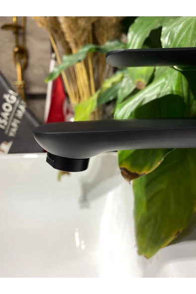Mat Siyah Dolce Design Lavabo Bataryası Siyah Lavabo Bataryası Siyah Lavabo Musluğu - Resim 3