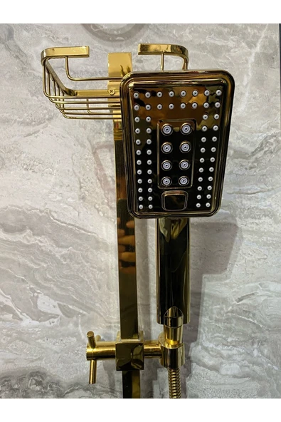 Parlak Gold Altın Premium Duş Seti Altın Duş Başlığı Altın Duş Seti Gold Banyo Seti - 3