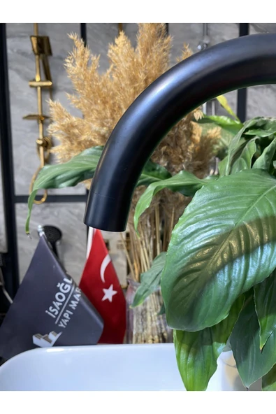 Siyah Batarya Siyah Mutfak Musluğu Modern Evye Bataryası Mat Siyah - Resim 4