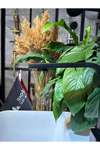 Mat Siyah Lavabo Bataryası Yüksek Model Kare Tasarım Lavabo Musluğu Grape Armatür - Resim 3