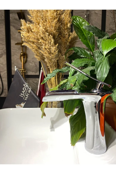 Şelale Lavabo Bataryası Gümüş Renk Lavabo Musluğu Şelale Lavabo Musluk 5 Yıl Garantili - 2