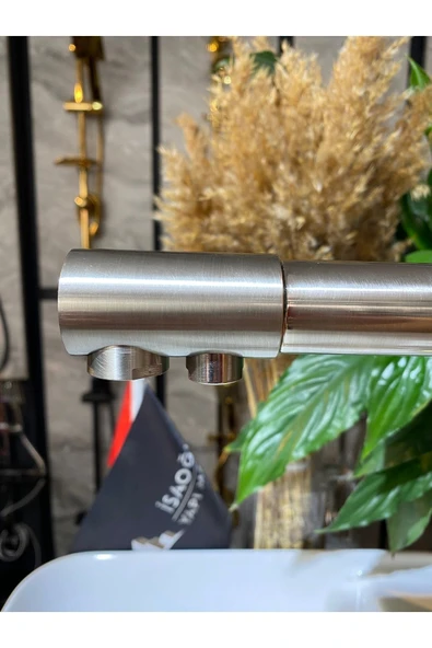 Mat Krom Arıtmalı Mutfak Bataryası Fırçalanmış Krom Arıtmalı Musluk Premium Model - Resim 4