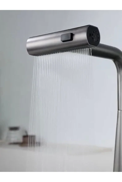 Antrasit Mutfak Bataryası Antrasit Gri Evye Musluğu Spiralli Uzayan Sistem 4 Ayrı Fonksiyonlu Musluk - Resim 2