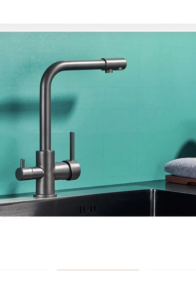 Siyah Arıtmalı Batarya Premium Arıtmalı Musluk Arıtmalara Uygun Batarya Komple Mat Siyah - Resim 6