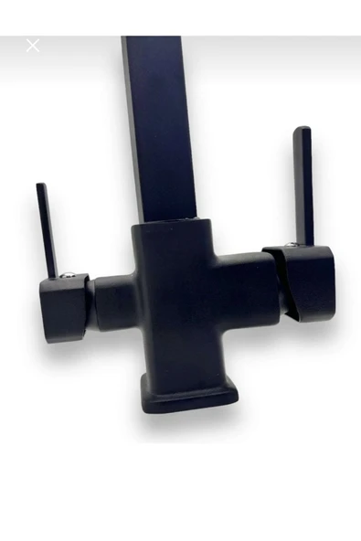 Siyah Mutfak Bataryası Arıtmalı Evye Bataryası Kare Armatür Arıtmalara Uygun Mat Siyah - Resim 2