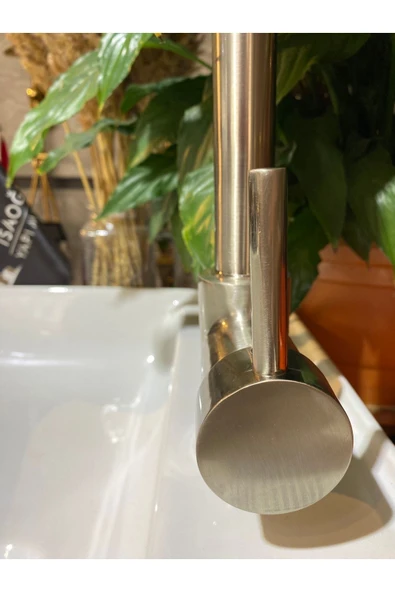 Mat Krom Arıtmalı Mutfak Bataryası Fırçalanmış Krom Arıtmalı Musluk Premium Model - Resim 3