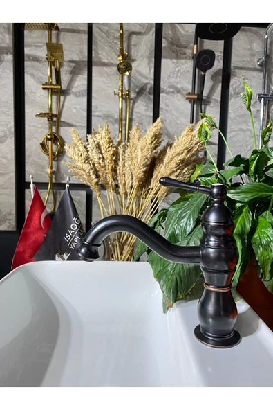 Mat Siyah Lavabo Bataryası Siyah Banyo Musluğu Lavabo Bataryası
