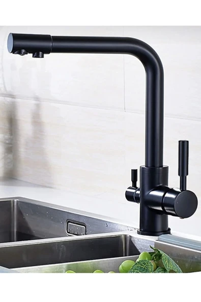 Siyah Arıtmalı Batarya Premium Arıtmalı Musluk Arıtmalara Uygun Batarya Komple Mat Siyah - Resim 3