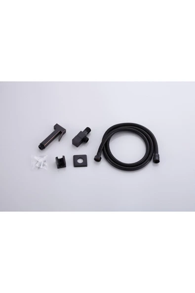 Siyah Taharetmatik Taharat Musluğu Dahil Set Siyah Şattaf Siyah Taharat Musluğu Siyah Ara Musluk - Resim 5