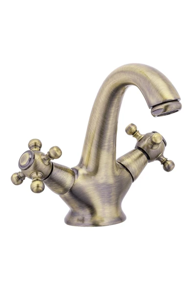 Antik Gold Lavabo Armatür Klasik Vintage Koç Banyo Musluğu