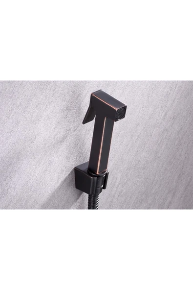 Siyah Taharetmatik Taharat Musluğu Dahil Set Siyah Şattaf Siyah Taharat Musluğu Siyah Ara Musluk - Resim 2