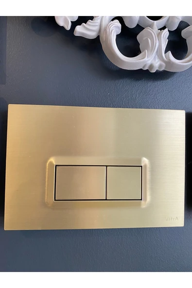 Mat Gold Gömme Rezervuar Mat Gold Taharet Musluğu ve Buton Komple Set Mat Altın Dore Panel - 6