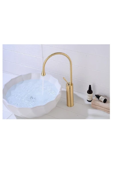 Banyo Çanak Lavabo Bataryası Mat Gold Yeni 5 Yıl Garantili - 2