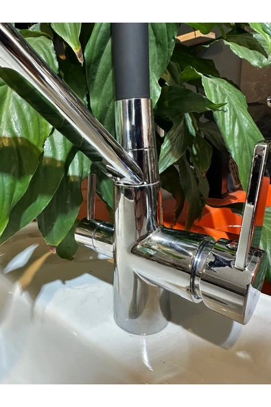 Spiralli Mutfak Bataryası Arıtma Çıkışlı Evye Musluğu 5 Yıl Garantili Arıtmalı Spirali - Resim 3