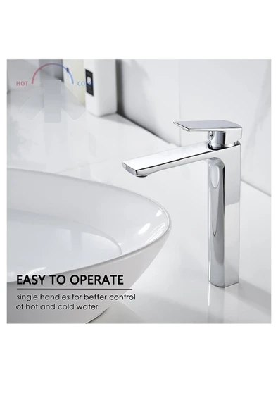 Çanak Lavabo Bataryası Çanak Lavabo Musluğu Yüksel Model Silver Gümüş Çanak Uyumlu Armatür - Resim 6
