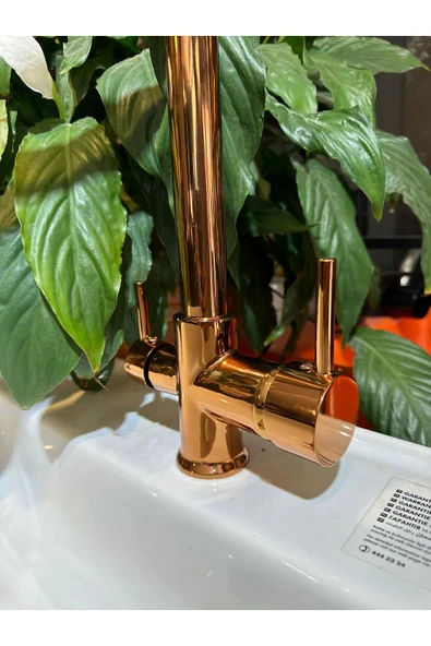 Bronz Mutfak Bataryası Arıtmalı Evye Musluğu Bakır Bronz Armatür Arıtıcılı - 3