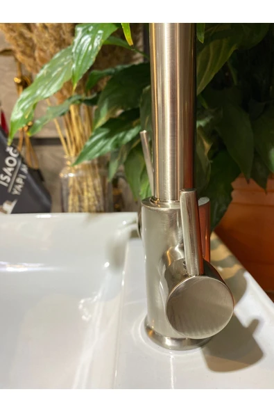 Mat Krom Arıtmalı Mutfak Bataryası Fırçalanmış Krom Arıtmalı Musluk Premium Model - Resim 5