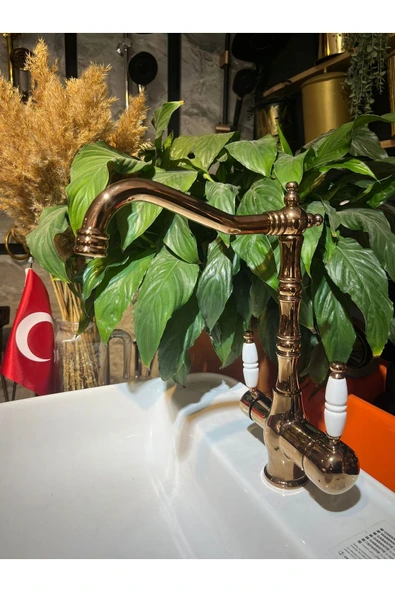 Arıtmalı Mutfak Bataryası Bakır Rustik Arıtmalı Armatür Pirinç Malzeme Zen Design - Resim 2