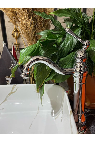 Çanak Lavabo Bataryası Lavabo Bataryası Çanak Lavabo Musluğu Krom Gümüş - 2