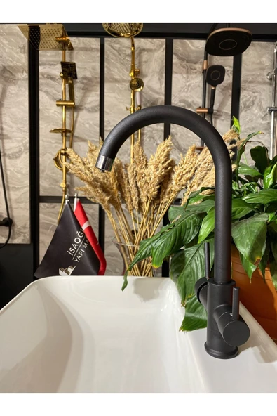 3 Yollu Arıtma Bataryası Siyah Arıtmalı Mutfak Bataryası Mat Siyah Evye Musluğu Arıtmalı Batarya - Resim 2