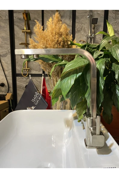 Arıtmalı Mutfak Bataryası Mat Krom Evye Musluk Arıtıcılı Fırçalanmış Nikel Batarya - Resim 2