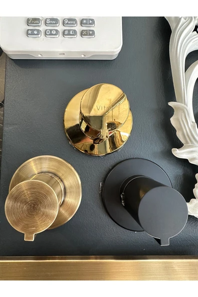 Antik Gold Gömme Rezervuar Antik Gold Taharet Musluğu Valf Komple Set Kumanda Paneli - 4