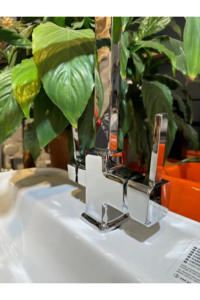 Arıtmalı Mutfak Bataryası Silver Gümüş Premium Armatür Kare Arıtıcılı Batarya - Resim 2