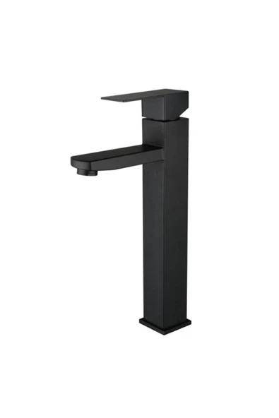 Çanak Lavabo Bataryası Siyah Lavabo Musluğu Mat Siyah Kare Çanak Bataryası - 3