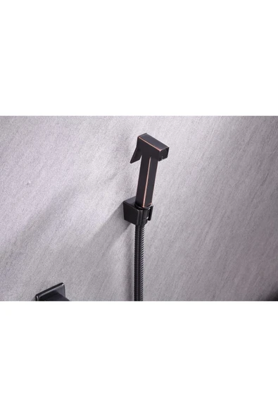 Siyah Taharetmatik Taharat Musluğu Dahil Set Siyah Şattaf Siyah Taharat Musluğu Siyah Ara Musluk - Resim 4