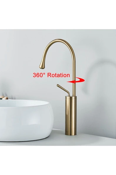 Banyo Çanak Lavabo Bataryası Mat Gold Yeni 5 Yıl Garantili - 3