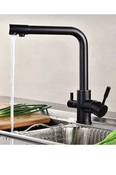 Siyah Arıtmalı Batarya Premium Arıtmalı Musluk Arıtmalara Uygun Batarya Komple Mat Siyah - Resim 2