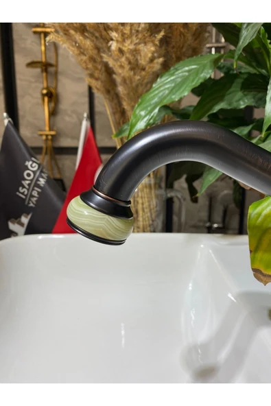 Siyah Lavabo Bataryası Mermer Tasarım Country Design Siyah Lavabo Musluğu - Resim 3