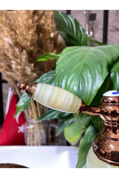 Bakır Lavabo Bataryası Mermer Tasarım Bronz Lavabo Musluğu Country Design Rose Bakır - Resim 5