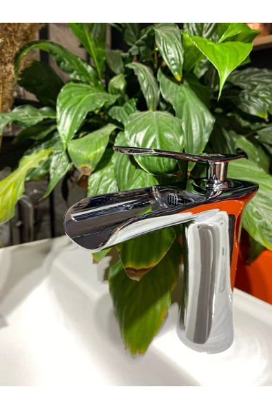 Şelale Lavabo Bataryası Gümüş Renk Lavabo Musluğu Şelale Lavabo Musluk 5 Yıl Garantili - 3