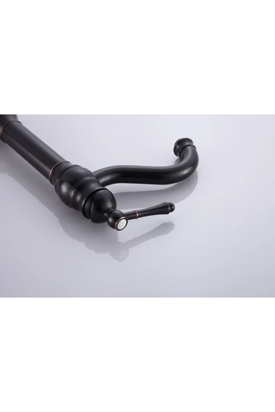 Siyah Çanak Lavabo Bataryası Polina Çanak Musluğu Country Design Siyah Lavabo Bataryası - Resim 4