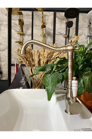 Antrasit Gri Zen Design Rustik Mutfak Bataryası Antrasit Musluk Rustik Eviye Musluğu ürün görseli