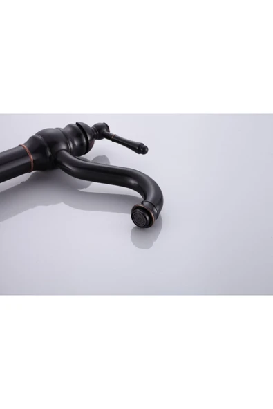 Siyah Çanak Lavabo Bataryası Polina Çanak Musluğu Country Design Siyah Lavabo Bataryası - Resim 3