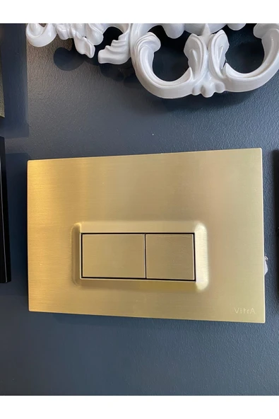 Mat Gold Gömme Rezervuar Mat Gold Taharet Musluğu ve Buton Komple Set Mat Altın Dore Panel - 5