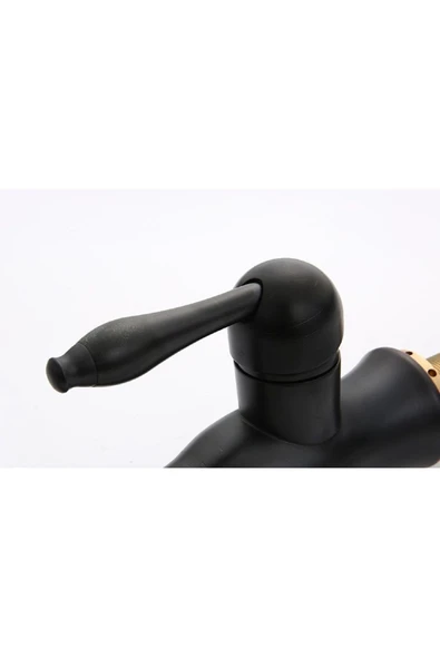 Spiralli Mutfak Bataryası Siyah Vintage Tasarım Uzayan Sistem Evye Bataryası Pirinç Siyah - Resim 3