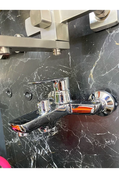 Duş Seti Tepe Yağmurlama Duş Sistemi Banyo Bataryası Dahil Set Robot Duş Seti Gümüş Renk Premium Set - 2