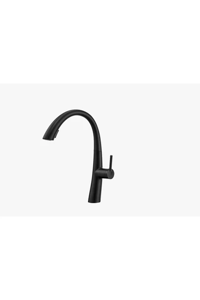 Siyah Spiralli Mutfak Bataryası Siyah Basınç Ayarlı Armatür Gizli Spiralli Evye Bataryası ürün görseli