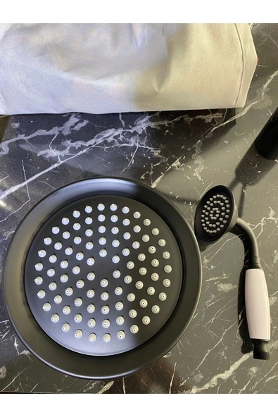 Siyah Duş Seti Ve Siyah Banyo Bataryası Vintage Model Komple Pirinç 5 Yıl Garantili Siyah Robot Duş - Resim 3