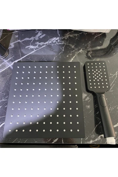 Siyah Ankastre Duş Seti Siyah Duş Sistemi Mat Siyah Renk 5 Yıl Garantili Komple Takım - Resim 2