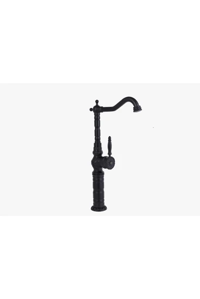 Bakır Çanak Lavabo Bataryası Klasik Tasarım Vintage Bronz Batarya Musluk İşlemeli Armatür - Resim 2