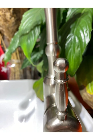 Arıtmalı Mutfak Bataryası Antrasit Evye Musluğu Fırçalanmış Mat Antrasit Arıtıcılı Batarya - Resim 3