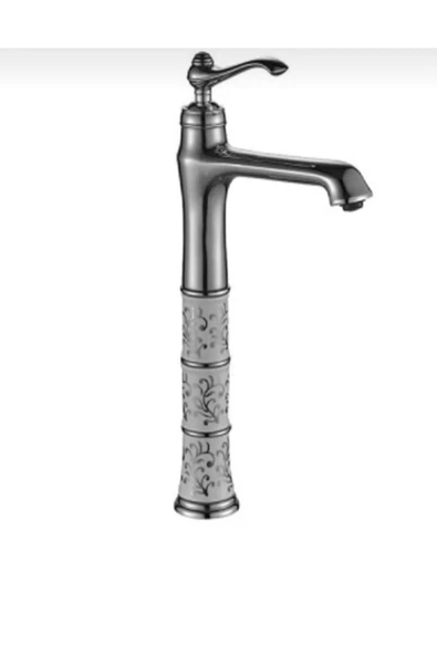 Çanak Lavabo Bataryası Lavabo Armatürü Yüksek Model Vintage Tasarım Lavabo Musluğu İşlemeli ürün görseli