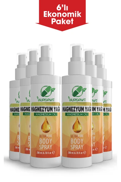 Yurdavit Magnezyum Yağı (magnesium Oil) 200 Ml 6x200 Ml