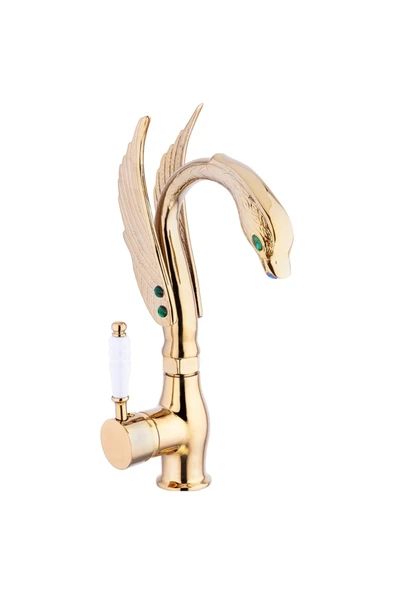 Gold Lavabo Bataryası Özel Tasarım Gold Armatür Pirinç Malzeme
