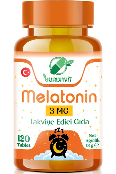 Yurdavit Melatonin Uykuya Yardımcı Gıda Takviyesi 3 Mg 120 Tablet Yerli Üretim 2X120 Tablet - Resim 2